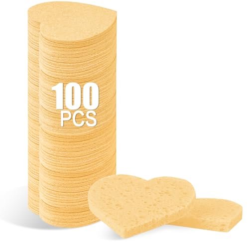 100-Count Compressed Facial Sponges for Estheticians Heart Sha... 100 count compressed facial sponges for estheticians heart sha...