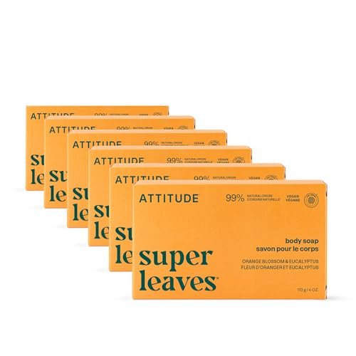 attitude body soap bar, natural origin, protects and softens d...