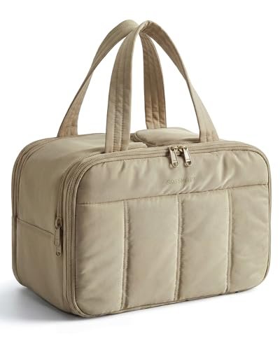 bagsmart travel toiletry bag, puffy large toiletry bag for wom...