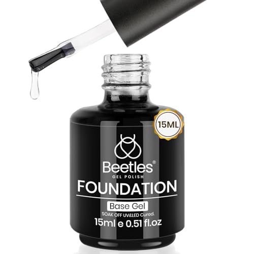 beetles 15ml no wipe gel base coat – base coat gel nail polish...