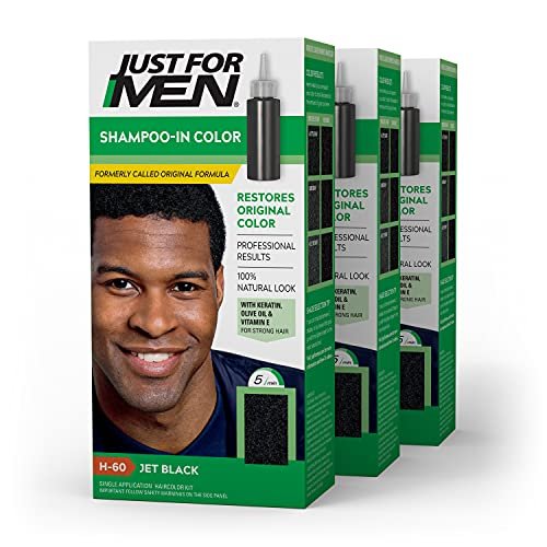 just for men shampoo in color , mens hair color with keratin a...