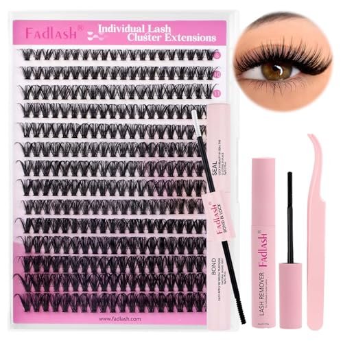 fadlash lash clusters kit 280pcs natural eyelash clusters indi...