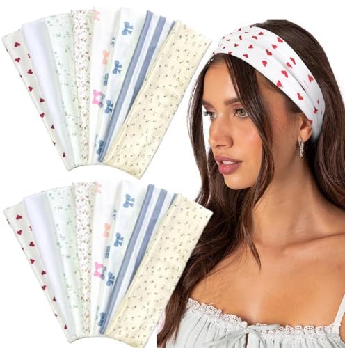 huachi headbands for women trendy 16 pack elastic hair bands f...