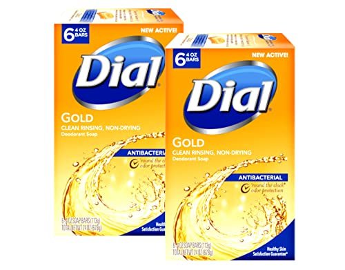 dial antibacterial soap bar, gold, 6 count