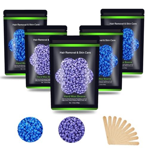 auperwel wax beads for hair removal 1.1 lb , hard wax waxing b...