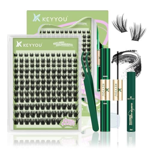 keyyou angel lash clusters kit d curl lash extension kit 144pc...