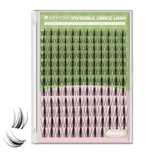 keyyou fairy lash clusters 144pcs d curl manga lash extension...