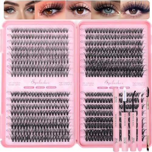 lash clusters kit, 640 pcs eyelashes clusters extensions kit 9...