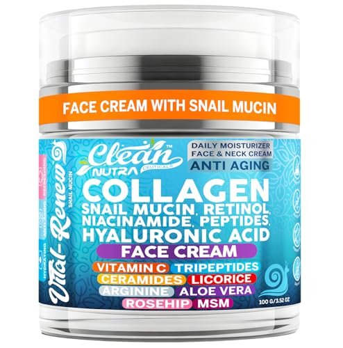 snail mucin collagen face cream anti aging moisturizer with...