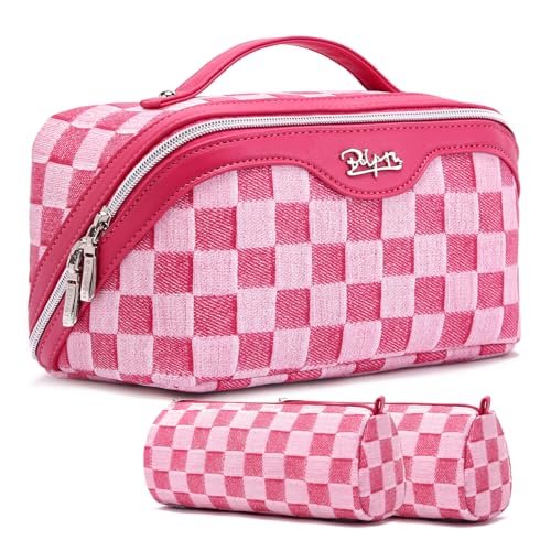 boyatu travel makeup bag for women: large cosmetic bag set of...