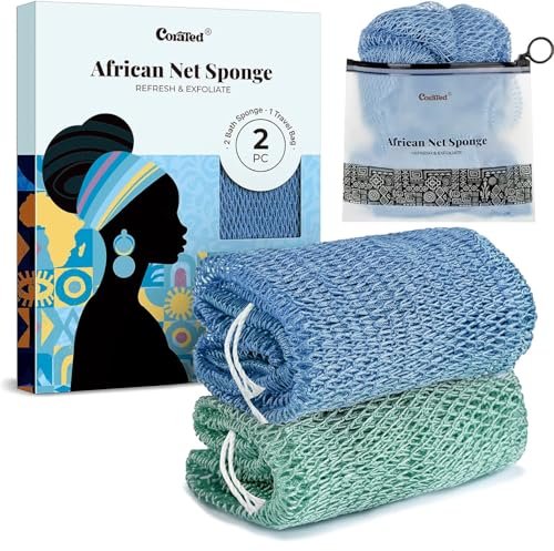 corated african net sponge with knots authentic, shower loofah...