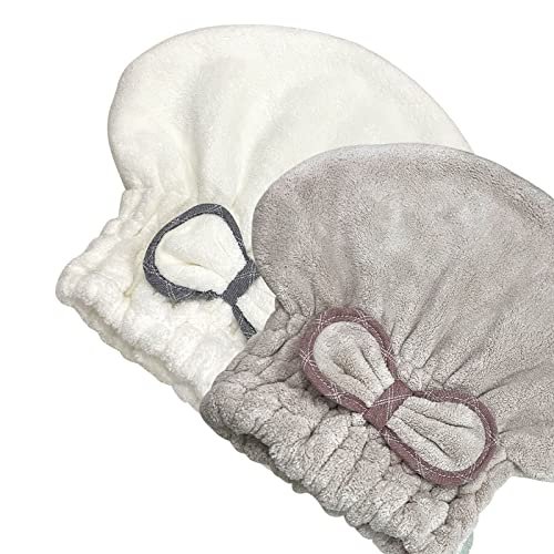 jseng 2pc microfiber hair drying caps large, extreme soft & ul...