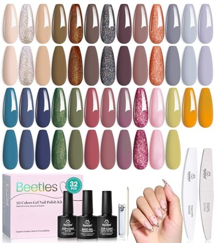 beetles retro gel nail polish set – catwalk tonal hues 25 colo...