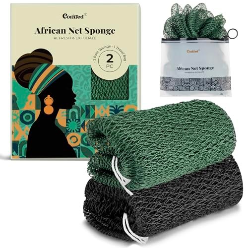 corated african net sponge authentic with knots, shower loofah...