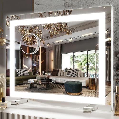 fennio vanity mirror with lights，20"x23" lighted makeup mirror...