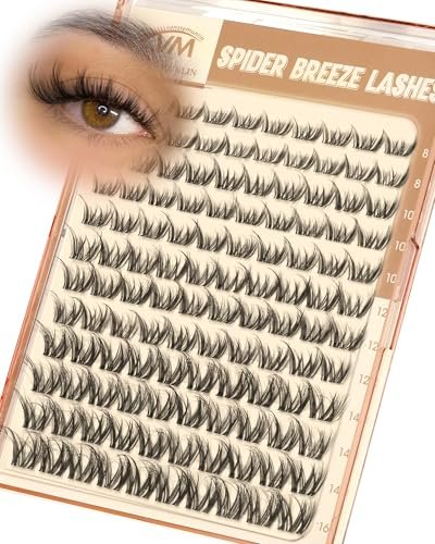 spider glosa lash clusters, wispy fluffy eyelash clusters natu...