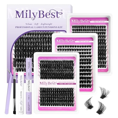 milybest lash clusters kit 564pcs eyelash clusters lashes wisp...