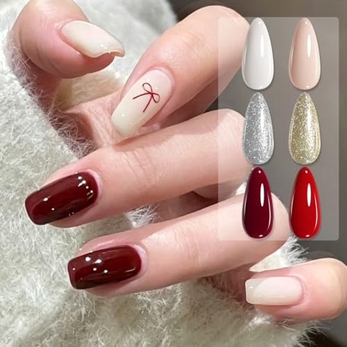 born pretty gel nail polish nude white red silver champagne go...