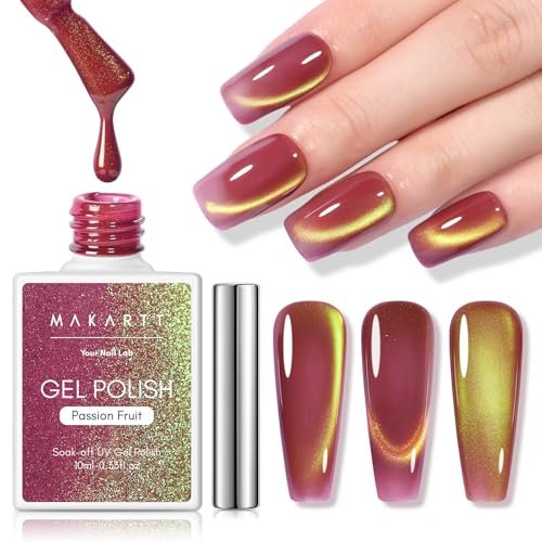 makartt cat eye gel nail polish 10ml holographic sparkly jel...