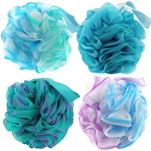 chuya bath sponges loofahs 70 grams large size,4 pack shower s...