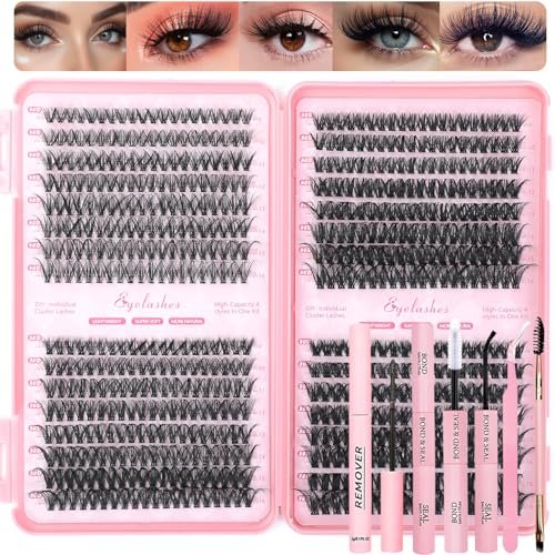 lash clusters kit, 640 pcs eyelashes clusters extensions kit 9...