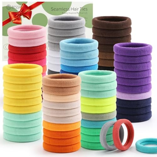 bessrung 100pcs elastic hair ties, seamless hair band, ponytai...