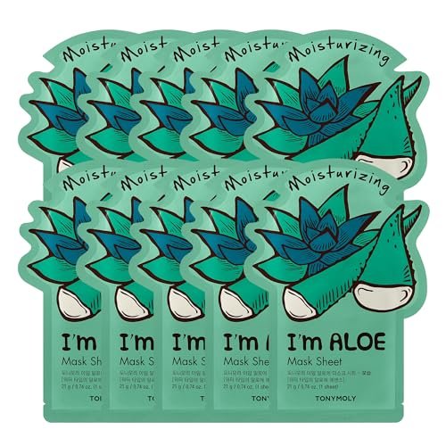 tonymoly i’m aloe sheet mask 10 pack – korean skincare face ma...