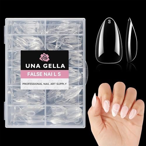 una gella short almond gel nail tips, 504pcs pre shape short a...