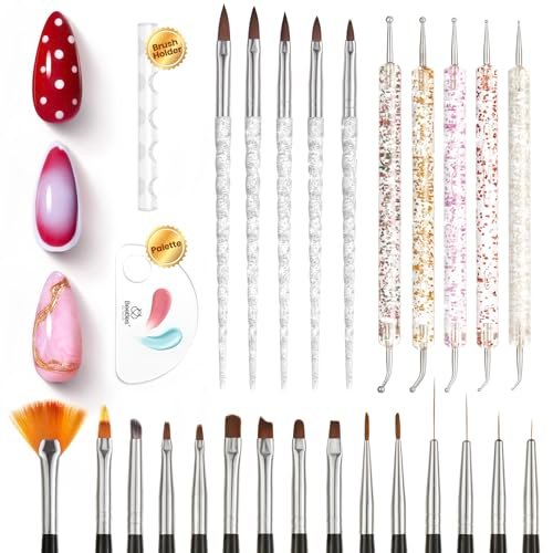beetles nail art brushes 25pcs confetti nail art pens daul e...