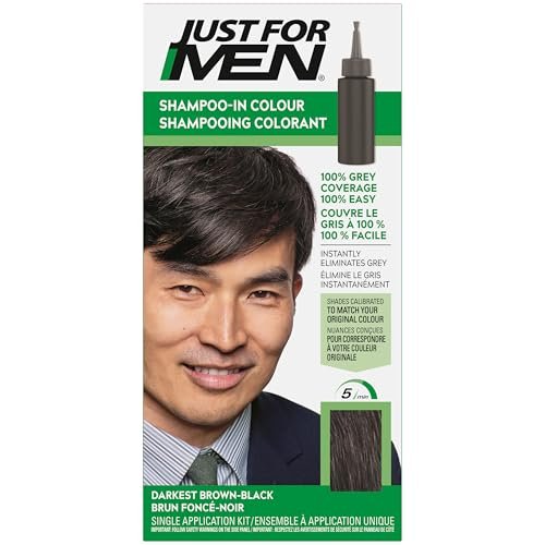 just for men shampoo in color , mens hair color with keratin a...