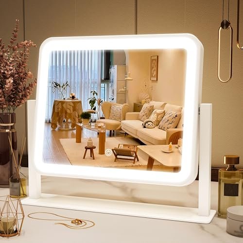 fennio vanity mirror with lights 14"×12" makeup mirror with li...