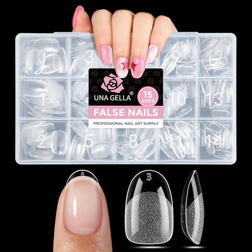 una gella oval gel nail tips short 15 sizes 300pcs, pre etched...
