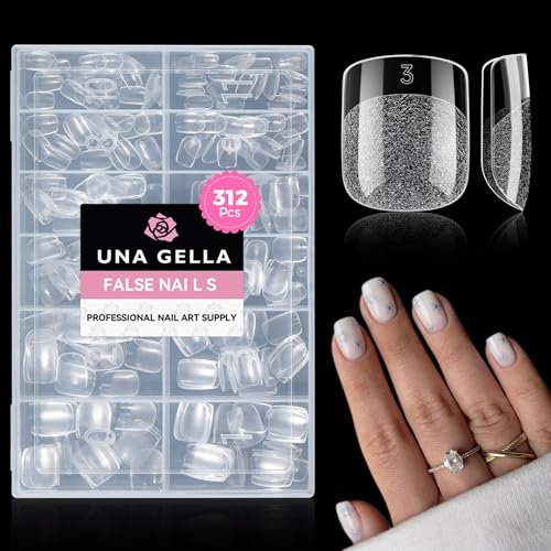 una gella 312pcs extra short squoval nail tips, square pre etc...