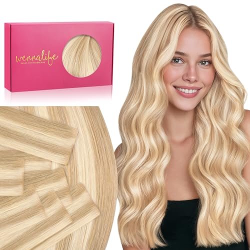 wennalife invisi edge tape in hair extensions human hair, 16 i...