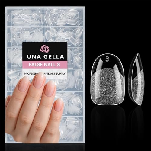 una gella oval round nail tips half matte 504pcs short oval ro...