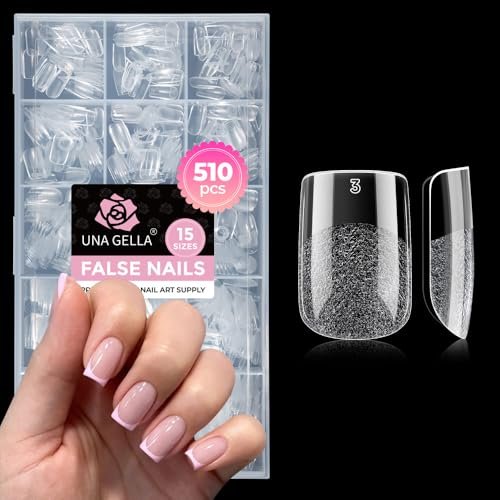 una gella short square gel nail tips, 510pcs short square pres...