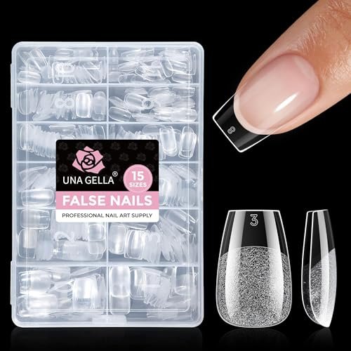 una gella gel nail tips coffin short, 15 sizes short coffin pr...