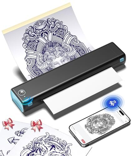 phomemo tattoo stencil printer, m08f wireless thermal tattoo p...