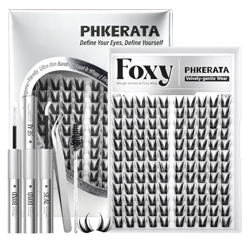 phkerata cat eye lash clusters kit fairy eyelash clusters spik...