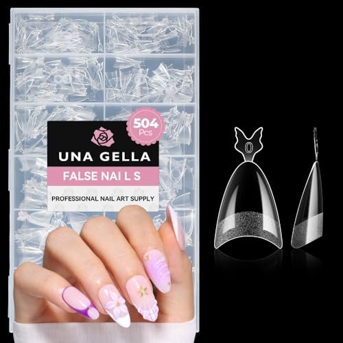 una gella gel nail tips almond shape: 504pcs medium almond nai...