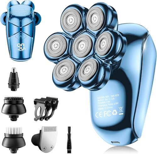 shpavver head shavers for bald men: 5 in 1 electric razor ip...