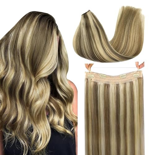 goo goo wire hair extensions human hair, #p8b/60b golden blond...