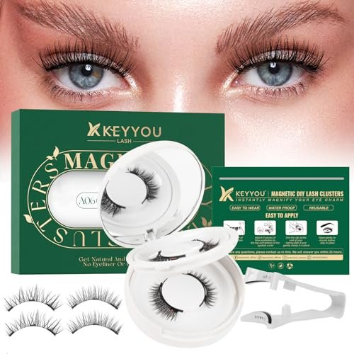 keyyou reusable magnetic eyelashes 2 pair with applicator no g...