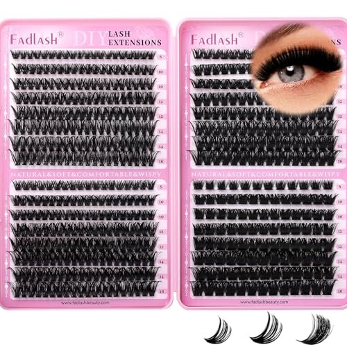 fadlash natural lash clusters 552pcs eyelash clusters 60d+80d+...