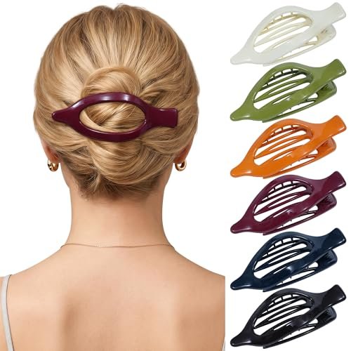 french flat hair clips for women 6pcs flat hair claws for th...