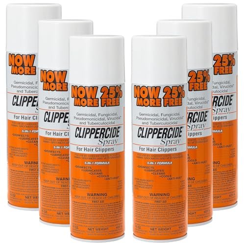 clippercide 5 in 1 clipper disinfectant spray 15oz, 6 pack | c...