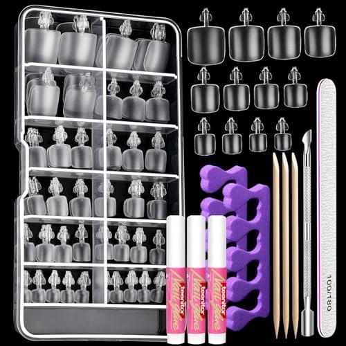 teenitor press on toenails for women, 120pcs toe nail tips squ...
