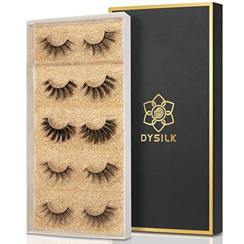 dysilk mink lashes natural look false eyelashes 5 pairs 6d l...