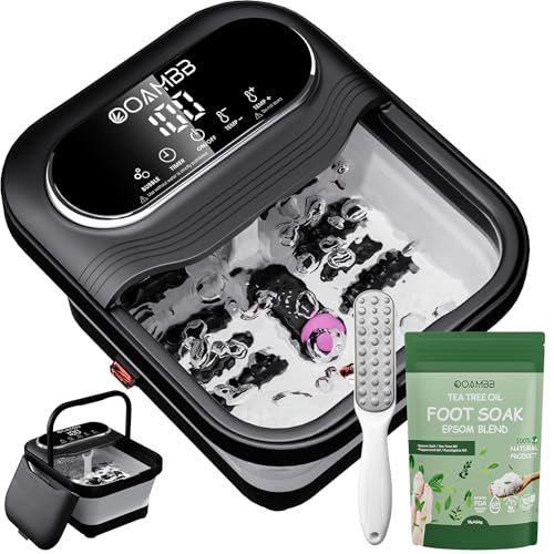 OOAMBB Collapsible Foot Spa with Heat, Bubble and Temp Control... ooambb collapsible foot spa with heat, bubble and temp control...