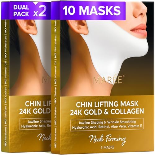 maree v line lifting mask with 24k gold – deep collagen face m...